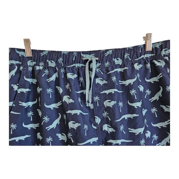 MOUNTAIN AND ISLES Men XXL 2XL Swim Trunks Shorts Blue Alligators Mesh Lined 8" - Picture 2 of 6